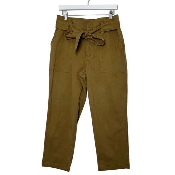 Cabi Brown Discovery Trouser Utility Front Tie Elastic Waist Cropped Pants Boho - Picture 5 of 15
